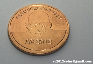 Aleister Crowley 2012 brass coin